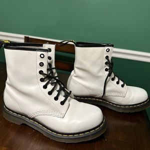 Dr Marten White Boots Size 8